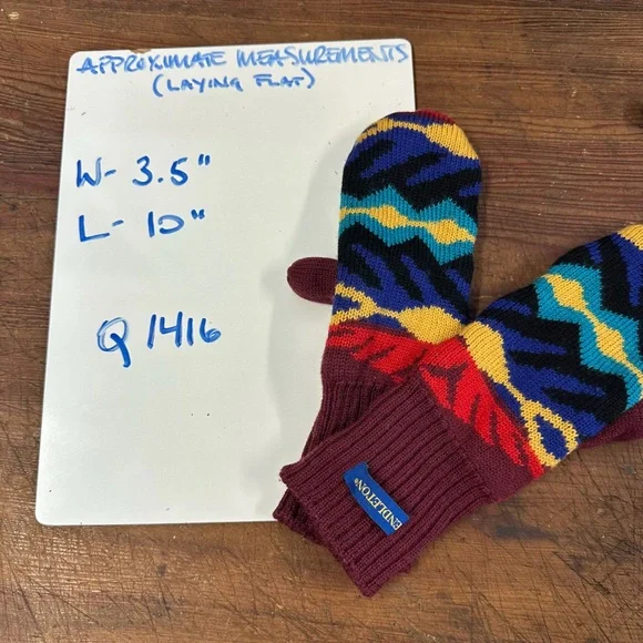 Pendleton Merino Wool Mittens Colorful One Size - Picture 7 of 7